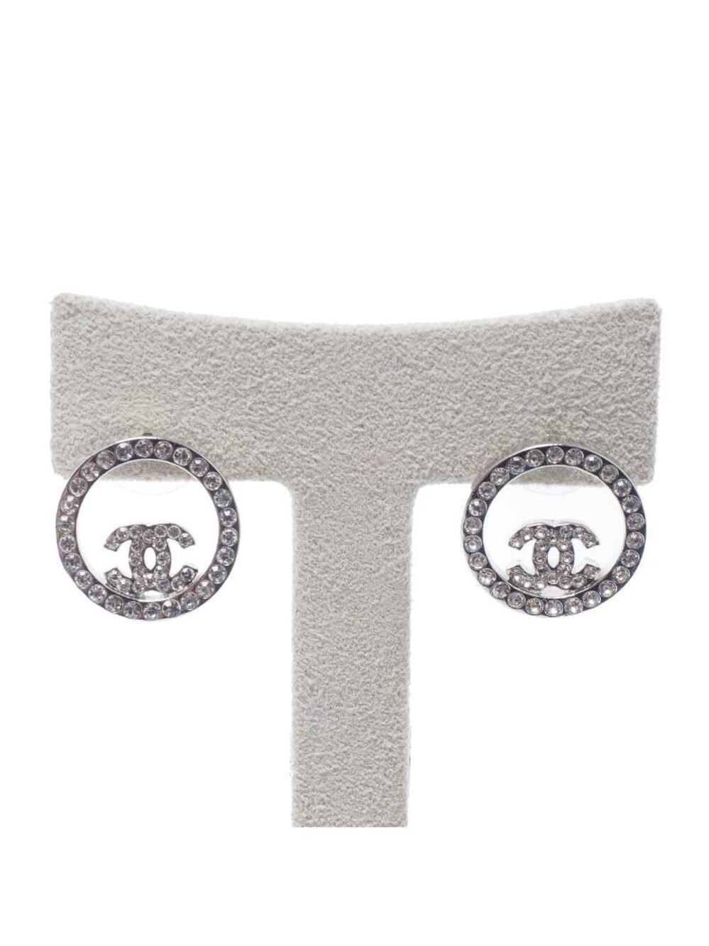 Chanel Cc Logo Cubic Circle Earrings #358733C57B